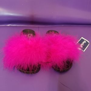 Pink Feathery Slides